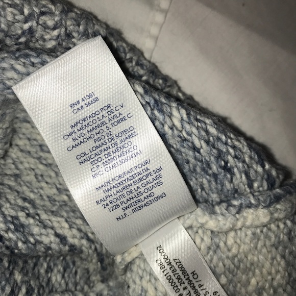 Chaps Baby Blue Striped Turtleneck Knit Sweater - Picture 9 of 10